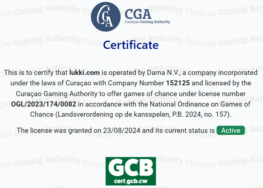 Lukki Casino license